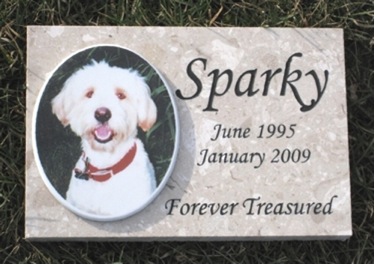 Engraved Color Photographic Marble Memorial