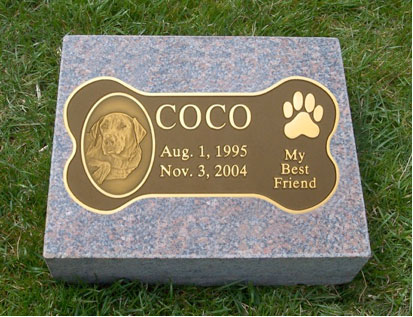 Bronze Bone Plate and Granite Marker 4 In. Thick