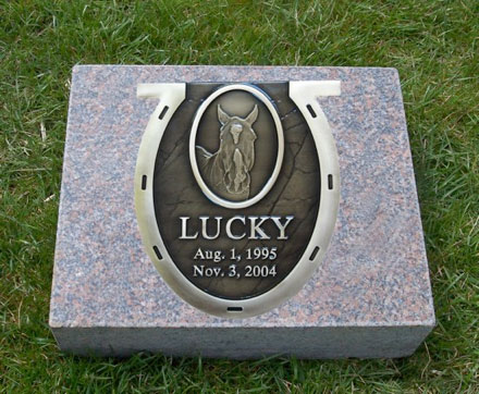 Solid Bronze Horseshoe Plate and Granite 4 In. Thick