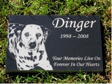 Engraved Photographic Granite Pet Memorial 1.25 Inch Thick